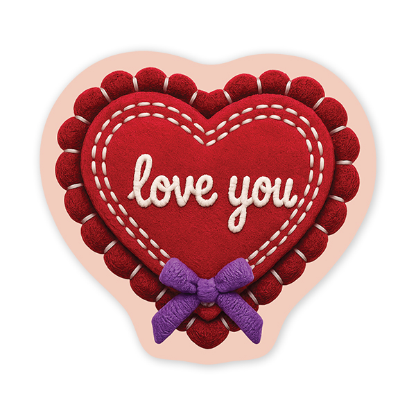Fuzzy Love You Heart